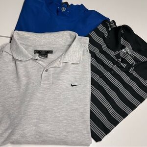 Bundle of 3 NIKE GOLF - XXL Men’s Golf Shirts Compression and Polo